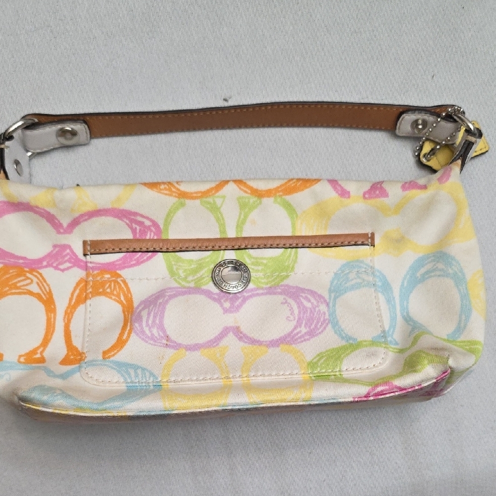 Coach Orange and Yellow Clutch Wristlet